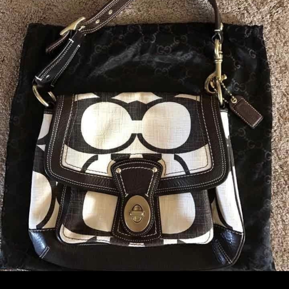 Coach Monochrome Patterned Shoulder Bag